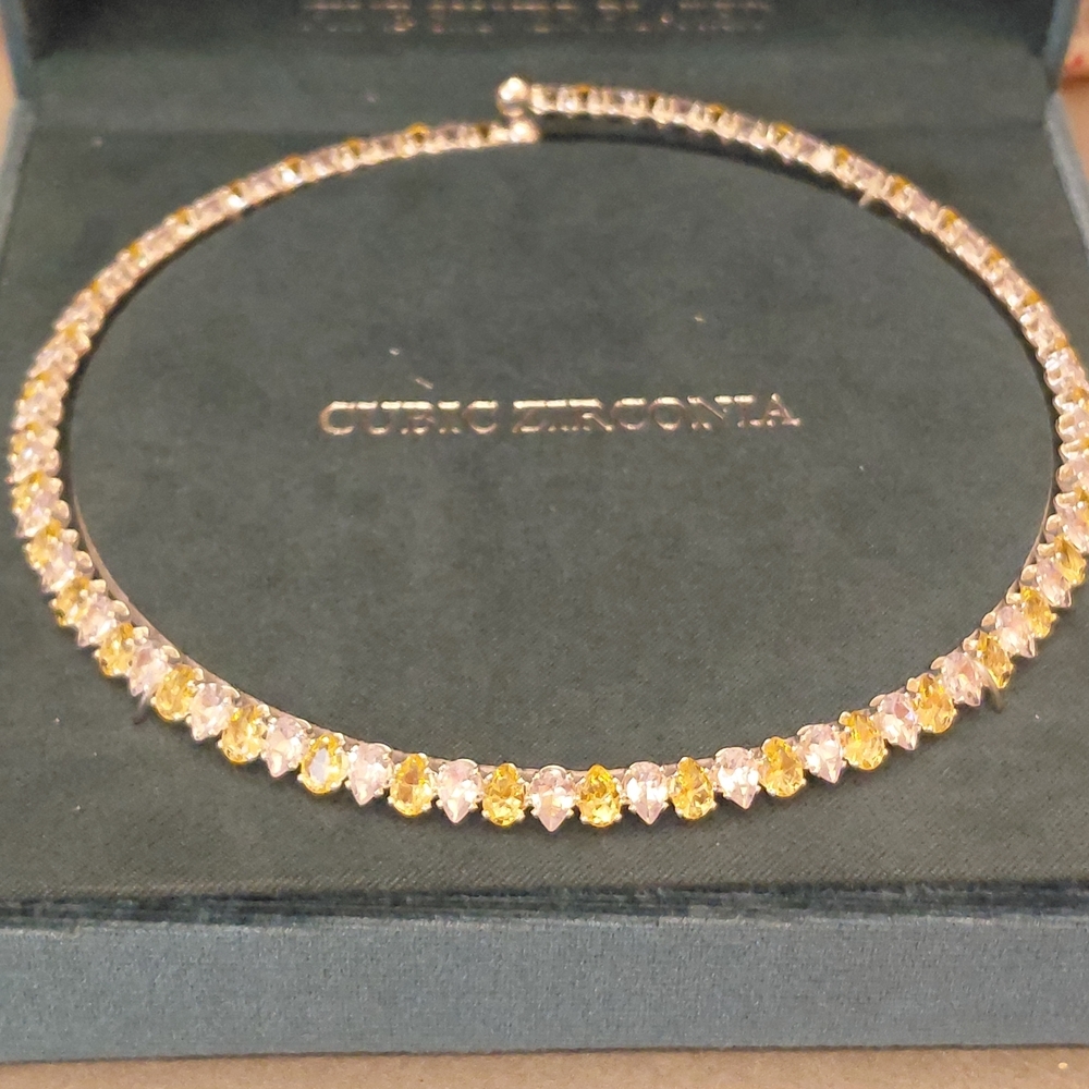 Cubic Zirconia Silver Plated Necklace Gift - Picture 3 of 4
